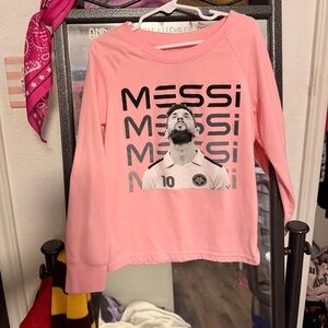 Pink Girls long sleeve Messi Kids Shirt size Medium